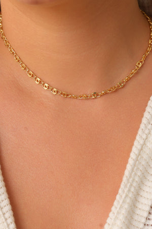 Choker Piastrine 5 mm Banhado a Ouro 18K