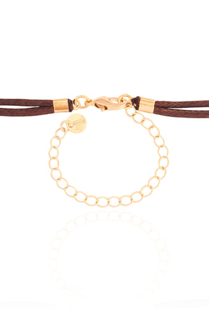 Gargantilha Dupla Fio Coreano Gravata Pingente Barroco Banhado a Ouro 18K - 31 cm