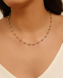 Gargantilha Elos Bolas Lisas 5 mm Ródio Branco - 45 cm