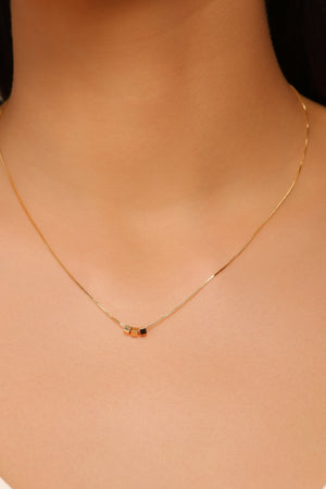 Gargantilha Veneziana Quadrados Lisos 2 mm Banhado a Ouro 18K - 45 cm