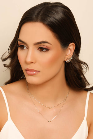 Gargantilha Veneziana Quadrados Lisos 2 mm Ródio Branco - 45 cm