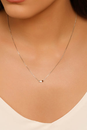 Gargantilha Veneziana Quadrados Lisos 2 mm Ródio Branco - 45 cm