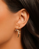 Brinco Laço Liso 3.0 cm Banhado a Ouro 18K