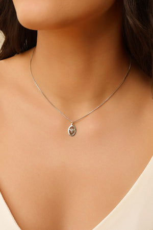 Gargantilha Veneziana Pomba da Paz Ródio Branco - 40 cm