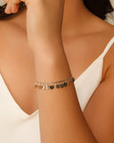 Pulseira Plaquinhas Lisas 6 mm Ródio Branco