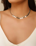 Choker Plaquinhas Lisas 6 mm Ródio Branco