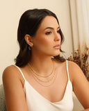 Gargantilha Tripla Elos Portugueses e Ovais Banhado a Ouro 18K