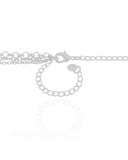 Gargantilha Tripla Elos Portugueses e Ovais Ródio Branco