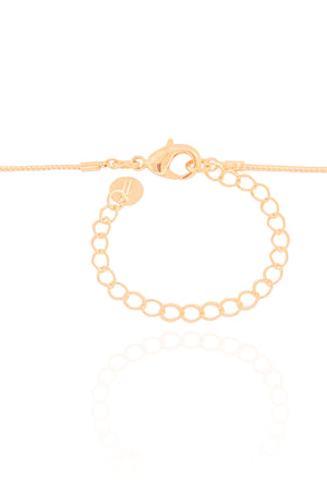 Gargantilha Gravata Baguetes Cristal Banhado a Ouro 18K