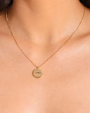 Gargantilha com Pingente Redondo Personalizado Banhado a Ouro 18K