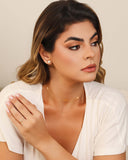 Anel Trevo Cristal Tamanho 15 Banhado a Ouro 18K