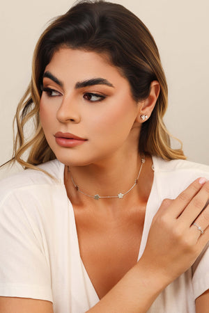 Anel Trevo Cristal Tamanho 20 Ródio Branco