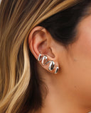 Ear Cuff Mola Lisa 3.0 cm Ródio Branco