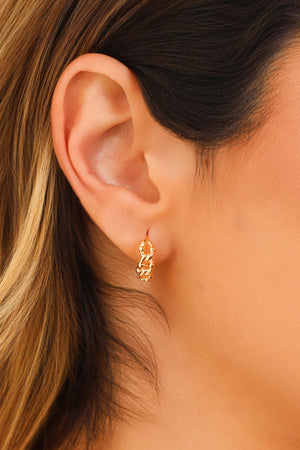 Brinco Argola Click Elos Bolinhas 1.5 cm Banhado a Ouro 18K