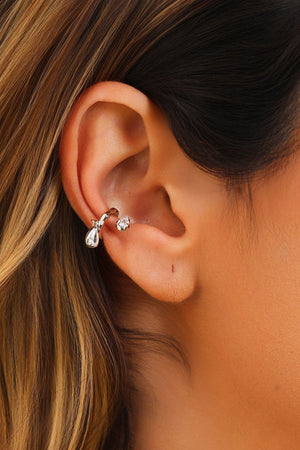 Piercing Orgânico Gotas Cristal Ródio Branco