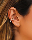 Piercing Orgânico Gotas Cristal Ródio Branco