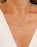 Gargantilha Veneziana Retângulo Orgânico Cristal Ródio Branco - 45 cm