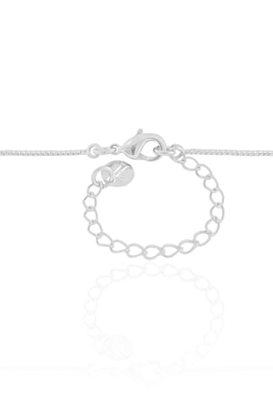 Gargantilha Veneziana Retângulo Orgânico Cristal Ródio Branco - 45 cm