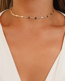 Choker Fita Corações Lisos Banhado a Ouro 18K