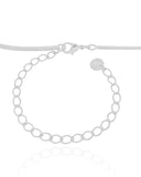 Choker Fita Corações Lisos Ródio Branco