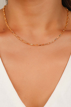 Gargantilha Elos Lisos 3 mm Banhado a Ouro 18K - 45 cm