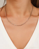 Gargantilha Elos Lisos 3 mm Ródio Branco - 45 cm