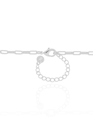 Gargantilha Elos Lisos 3 mm Ródio Branco - 45 cm