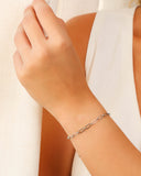 Pulseira Elos Ovais 4 mm Ródio Branco