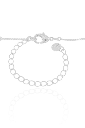 Gargantilha Gravata Bolinhas Ródio Branco - 40 cm