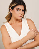 Bracelete Torcido 3 mm Ródio Branco