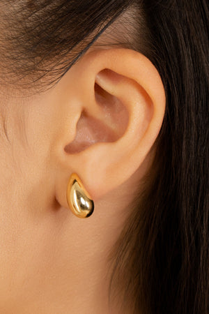 Brinco Gota Lisa Abs 1.6 cm Banhado a Ouro 18K