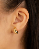 Brinco Gota Lisa Abs 1.6 cm Banhado a Ouro 18K