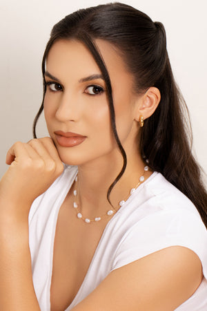 Brinco Argola Tubo Lisa Abs 1.8 cm Banhado a Ouro 18K