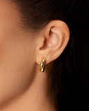 Brinco Argola Tubo Lisa Abs 1.8 cm Banhado a Ouro 18K