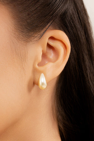 Brinco Gota Pérola 1.6 cm Banhado a Ouro 18K