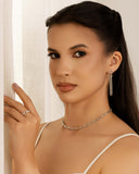 Brinco Elos U Balanço 6.0 cm Ródio Branco