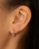 Brinco Argola Click Torcida 1.5 cm Ródio Branco