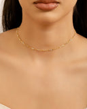 Choker Navetes Cristal Banhado a Ouro 18K