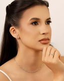 Choker Navetes Cristal Ródio Branco