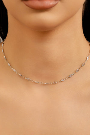 Choker Navetes Cristal Ródio Branco