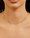 Choker Navetes Cristal Ródio Branco
