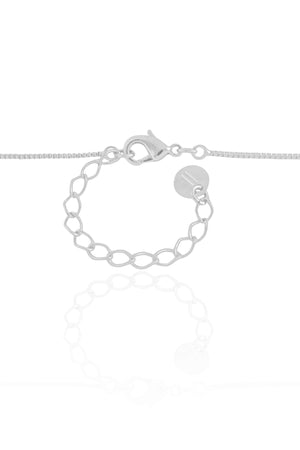 Gargantilha Veneziana Abraço Mix de Banhos Ródio Branco - 45 cm