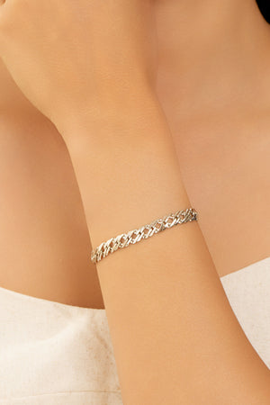 Pulseira Grumet Dupla Ródio Branco