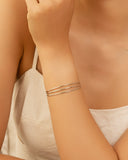 Bracelete Três Fios Ródio Branco