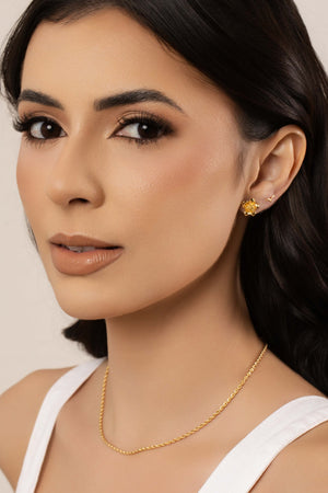 Brinco Flor 1.2 cm Banhado a Ouro 18K