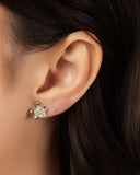 Brinco Flor 1.2 cm Ródio Branco