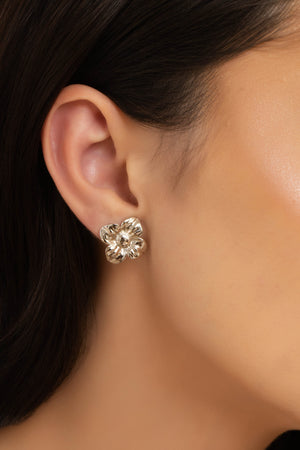 Brinco Flor 1.8 cm Ródio Branco