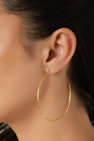 Brinco Argola Fio 6.0 cm Banhado a Ouro 18K