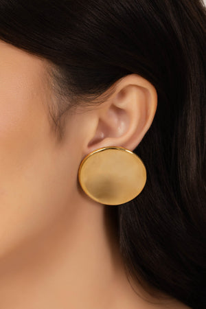 Brinco Redondo Liso 3.7 cm Banhado a Ouro 18K