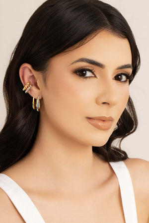 Piercing Torcido Liso Banhado a Ouro 18K